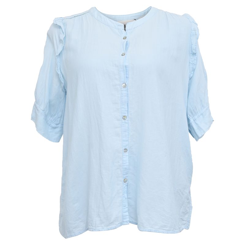 Ba&Sh Tyana Blouse In Light Blue Cotton